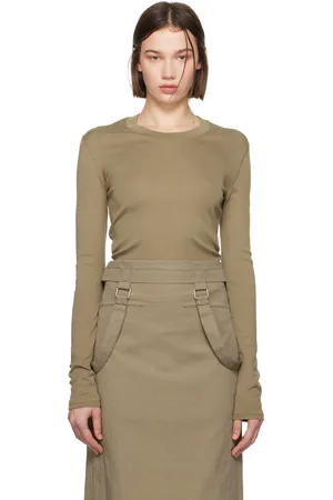 LEMAIRE Khaki Rib Long Sleeve T-shirt
