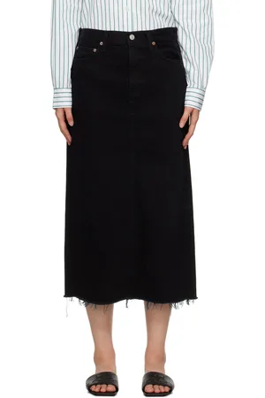 AGOLDE Black Della Denim Midi Skirt