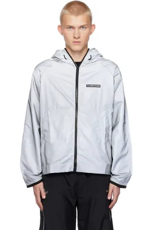Places + Faces Gray Reflective Windbreaker Jacket