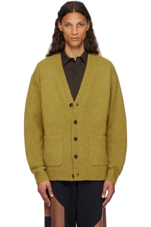 DRIES VAN NOTEN Yellow Alpaca Cardigan