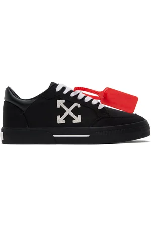 OFF-WHITE Black Canvas Vulcanized Sneakers