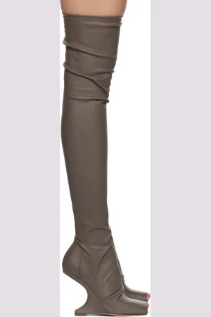 Rick Owens Gray Porterville Cantilever 11 Tall Boots