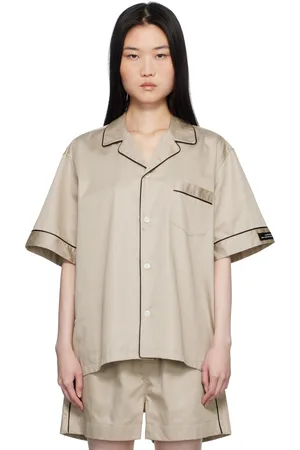 MAGNIBERG Taupe Sorbetto Short Sleeve Pyjama Shirt