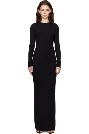 ÉTERNE Long Sleeve Crewneck Maxi Dress