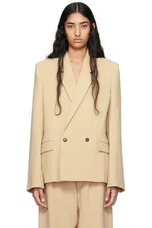 WARDROBE.NYC Beige Hailey Bieber Edition Tailored Blazer
