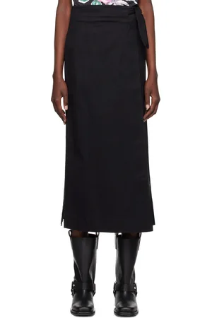 Ganni Black Canvas Maxi Skirt