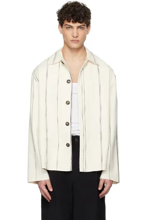COMMAS Off-White Woven Stripe Resort Jacket
