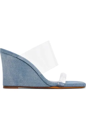 MARYAM NASSIR ZADEH Blue Olympia Wedge Denim Heeled Sandals