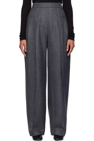3.1 Phillip Lim Gray Wide Leg Double Pleat Trousers