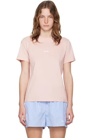 Msgm Pink Impact Mini Logo T-Shirt