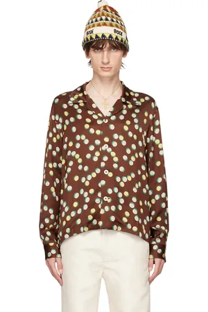 BODE Brown Bubble Dot Shirt
