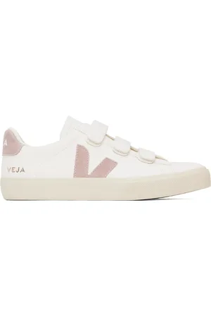Veja White & Pink Recife ChromeFree Leather Sneakers