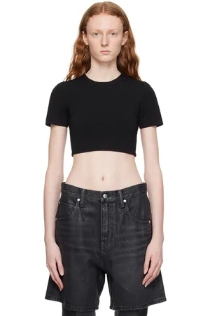 Alexander Wang Black Cropped T-Shirt