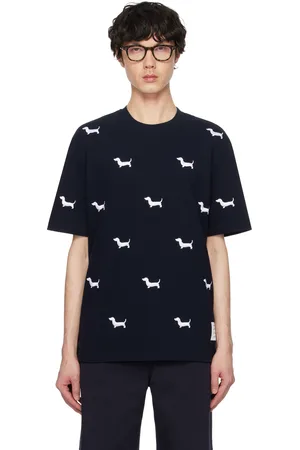 Thom Browne Navy Classic Pique Hector Short Sleeve T-shirt