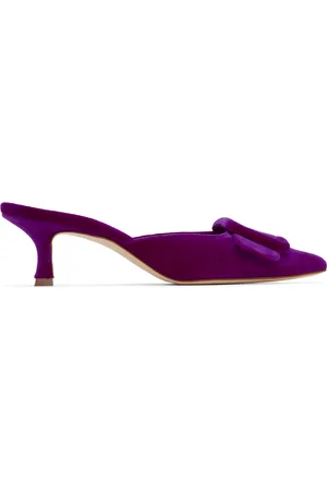 Manolo Blahnik Purple Maysale Mules
