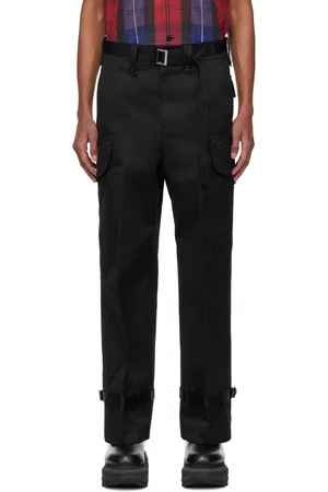SACAI Black Cinch Belt Cargo Pants