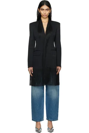 Maison Margiela Black Wool Tailoring Fringe Blazer