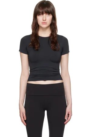 SKIMS Black Soft Smoothing Seamless T-Shirt
