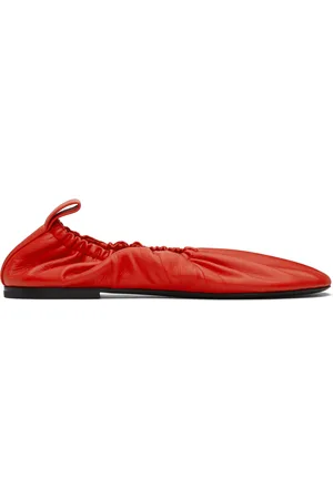 Jil Sander Red Leather Ballerina Flats
