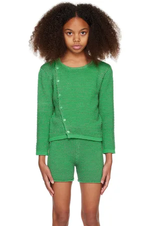 ECKHAUS LATTA SSENSE Exclusive Kids Green Field Snap Cardigan
