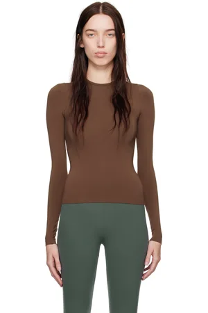 SKIMS Brown Soft Smoothing Seamless Long Sleeve T-shirt