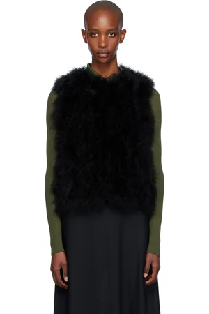 YVES SALOMON Black Feather Vest