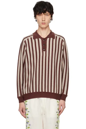 BODE Brown & Off-White Hogan Stripe Polo