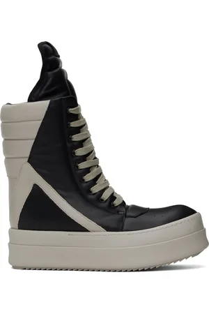 Rick Owens Black & Off-White Porterville Mega Geobasket Sneakers