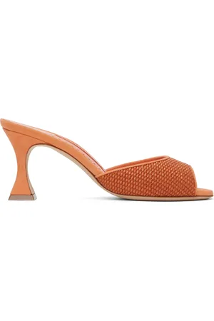 Manolo Blahnik Orange Jadara Heeled Sandals