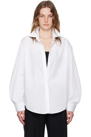 Alexander Wang White & Black Pre-Styled Cropped Cami Shirt