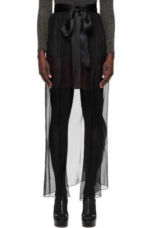 Dolce & Gabbana Black Silk Chiffon Maxi Skirt