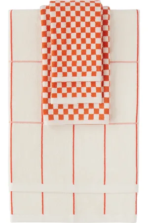 BAINA Orange & White Essential Bathroom 15 Set, 5 pcs