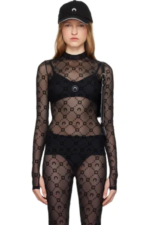 Marine Serre Black Moonogram Second Skin Turtleneck