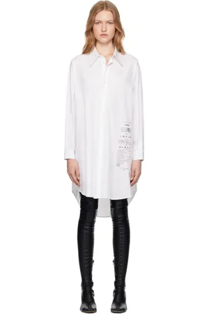 Maison Margiela White Cotton Poplin Shirt Minidress