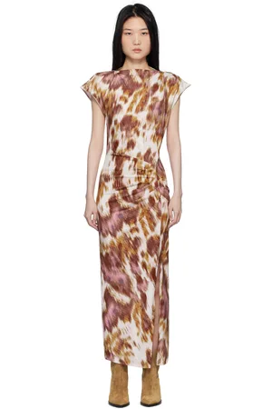 Isabel Marant Off-White & Tan Nadela Maxi Dress