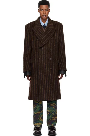 MARTINE ROSE Brown Double Breasted Shirt Coat
