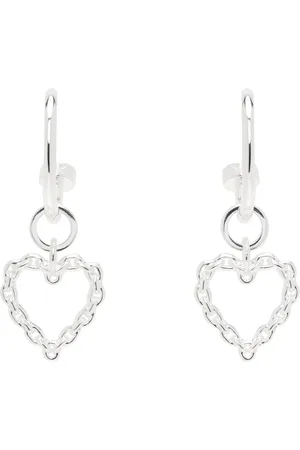 Stolen Girlfriends Club Silver Chain Heart Anchor Sleeper Earrings