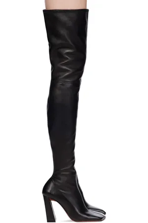 Amina Muaddi Marine Stretch Thigh High Boots
