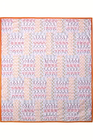 BODE Orange & White Clinton Street Label Quilt