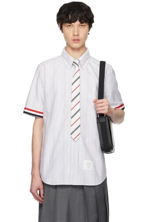 Thom Browne Gray Oxford Straight Fit Shirt