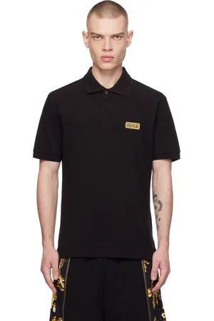 VERSACE Black Logo Slim-Fit Polo