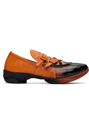 Kiko Kostadinov Orange & Black Sonia Buckled Loafers
