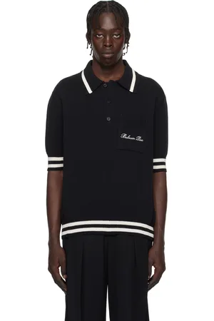 Balmain Black Cotton-Linen Polo