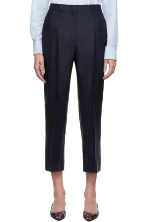 Lanvin Navy Flared Cropped Trousers
