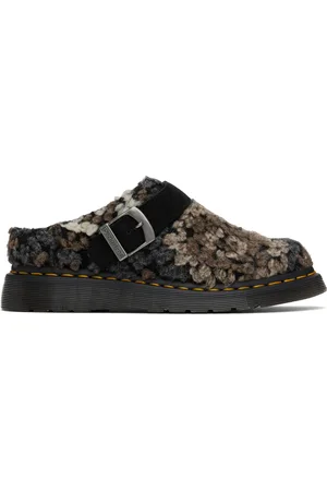 Dr. Martens Black & Brown Isham Crochet Wool Mules