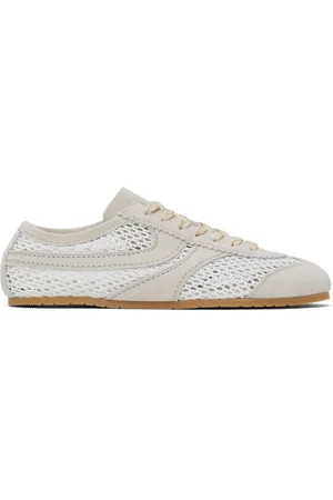 DRIES VAN NOTEN White & Beige Suede Sneakers