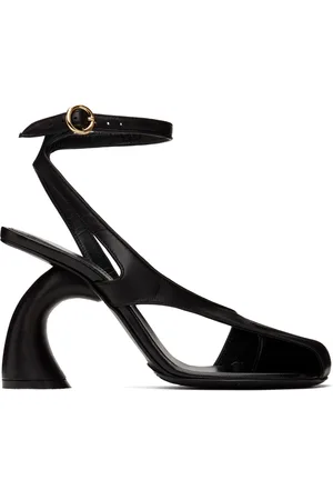 DRIES VAN NOTEN Black Leather Heeled Sandals