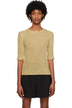 Ganni Gold Cutout Blouse