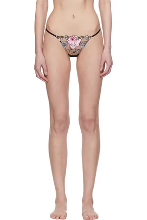 FLEUR DU MAL Multicolor Fidelia Embroidery V-String Thong