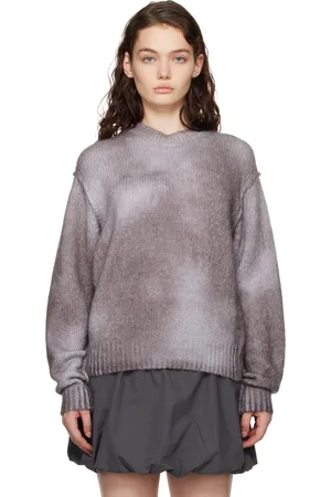 Acne Studios Gray Sprayed Knit Sweater